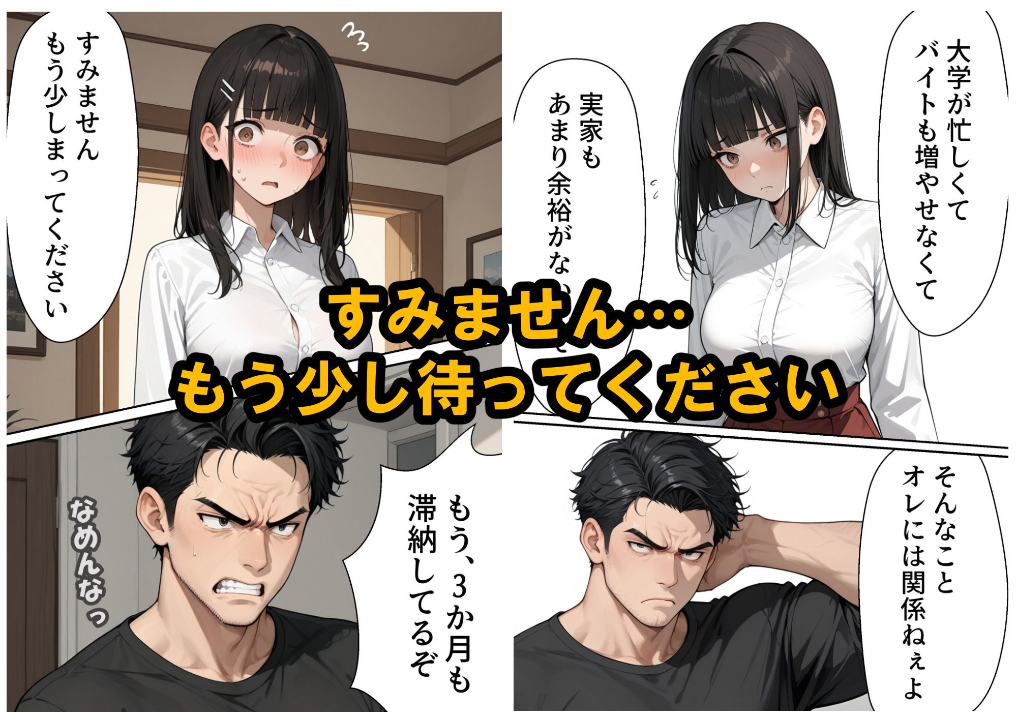 【家賃滞納】清楚系巨乳女子大生が堕ちる「性の取引」大家のエッチな要求にNOと言えない黒髪ロングニーハイ!エスカレートする強●調教 画像2