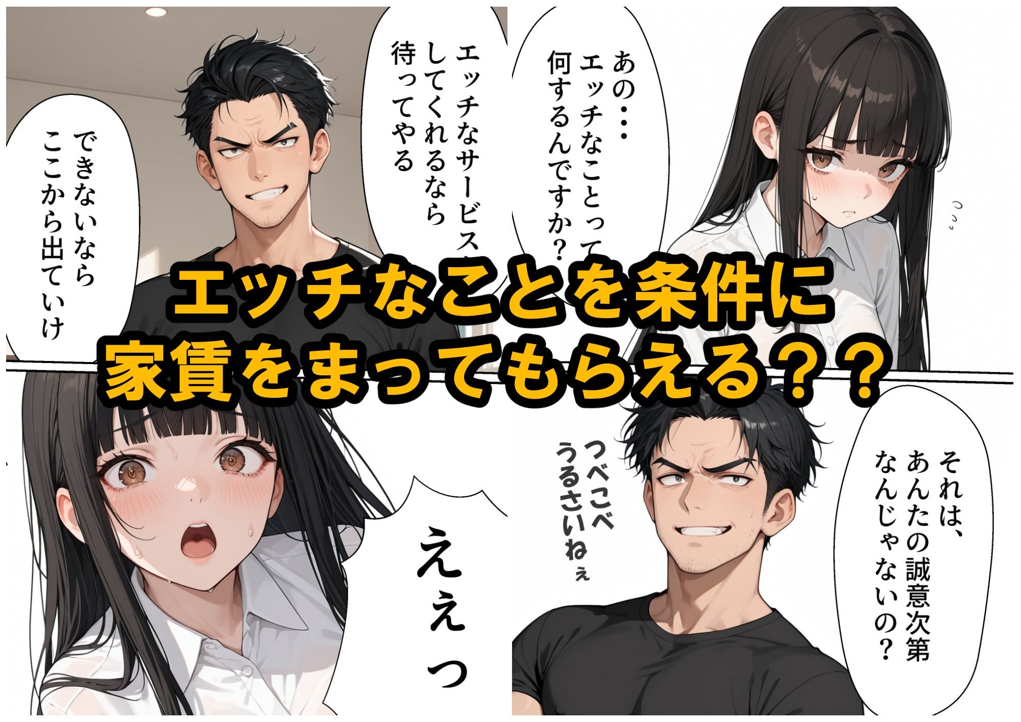【家賃滞納】清楚系巨乳女子大生が堕ちる「性の取引」大家のエッチな要求にNOと言えない黒髪ロングニーハイ!エスカレートする強●調教 画像4
