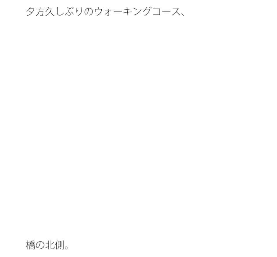 夕方・・久しぶりの橋の向こう  それは小さいのではないかという視点  凝縮されたような今の小ささ 画像1