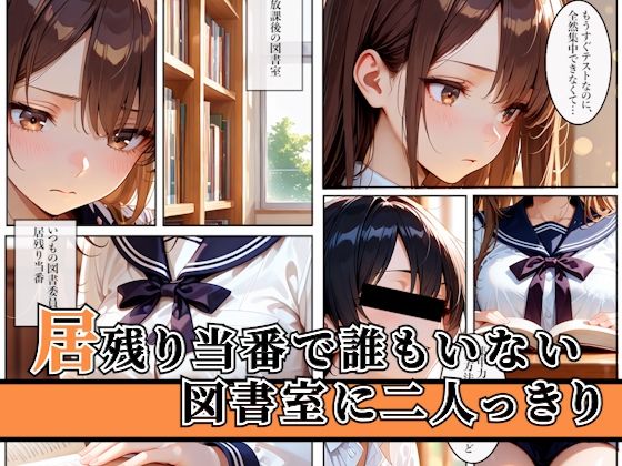 密室の図書室で先輩と二人っきり！勉強中の種付マッサージ サンプル1