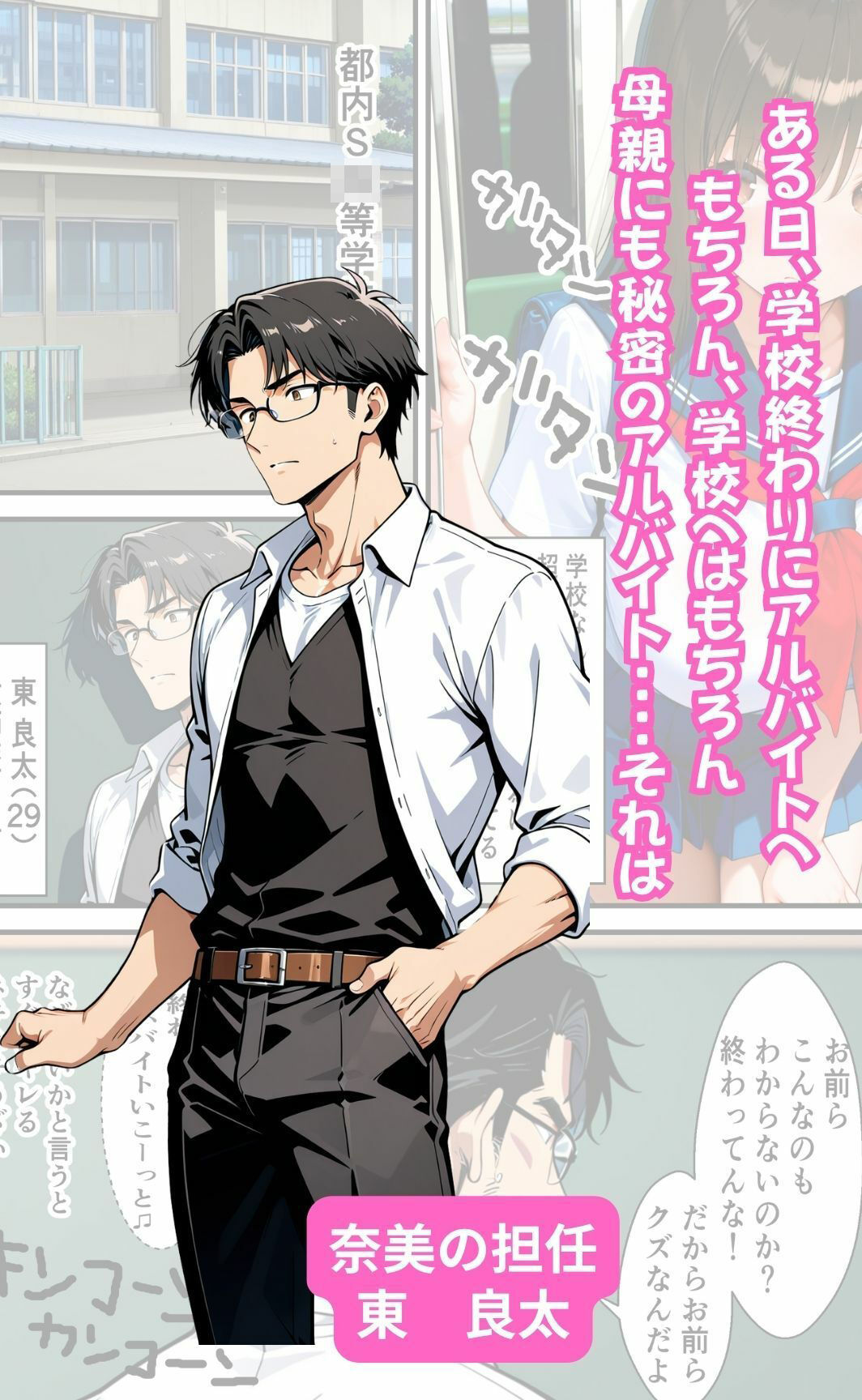 爆乳JKが風俗店でバイトしてたらキモ教師達に見つかり3P穴攻めセックスをした話 サンプル2