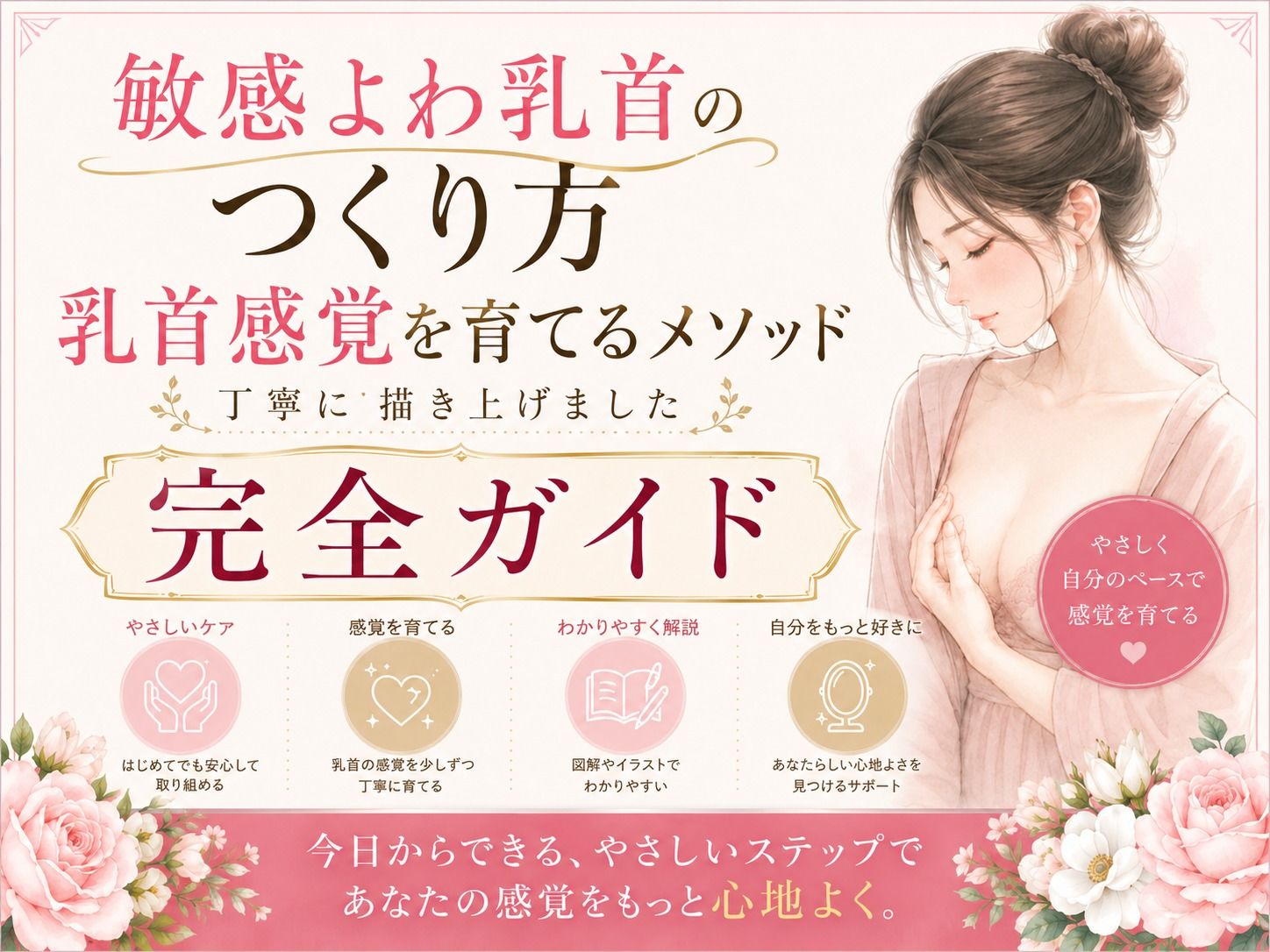 乳首でイク気持ちよさ知ってる? よわよわエロ乳首の作り方・開発方法 丁寧に書きました 乳首だけでイク絶頂もまた至高 チンポ触らずに乳首だけでイク 乳首だけでメスイキ 射精 エロ乳首の作り方完全攻略本 画像1