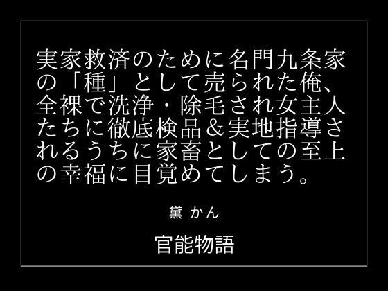 実家救済のために名門九条家の「種」として売られた俺、全裸で洗浄・除毛され女主人たちに徹底検品＆実地指導されるうちに家畜としての至上の幸福に目覚めてしまう。 画像1