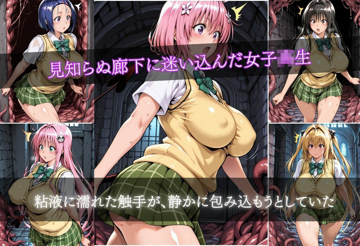 粘液まみれの触手でガチイキする巨乳女子校生 画像5