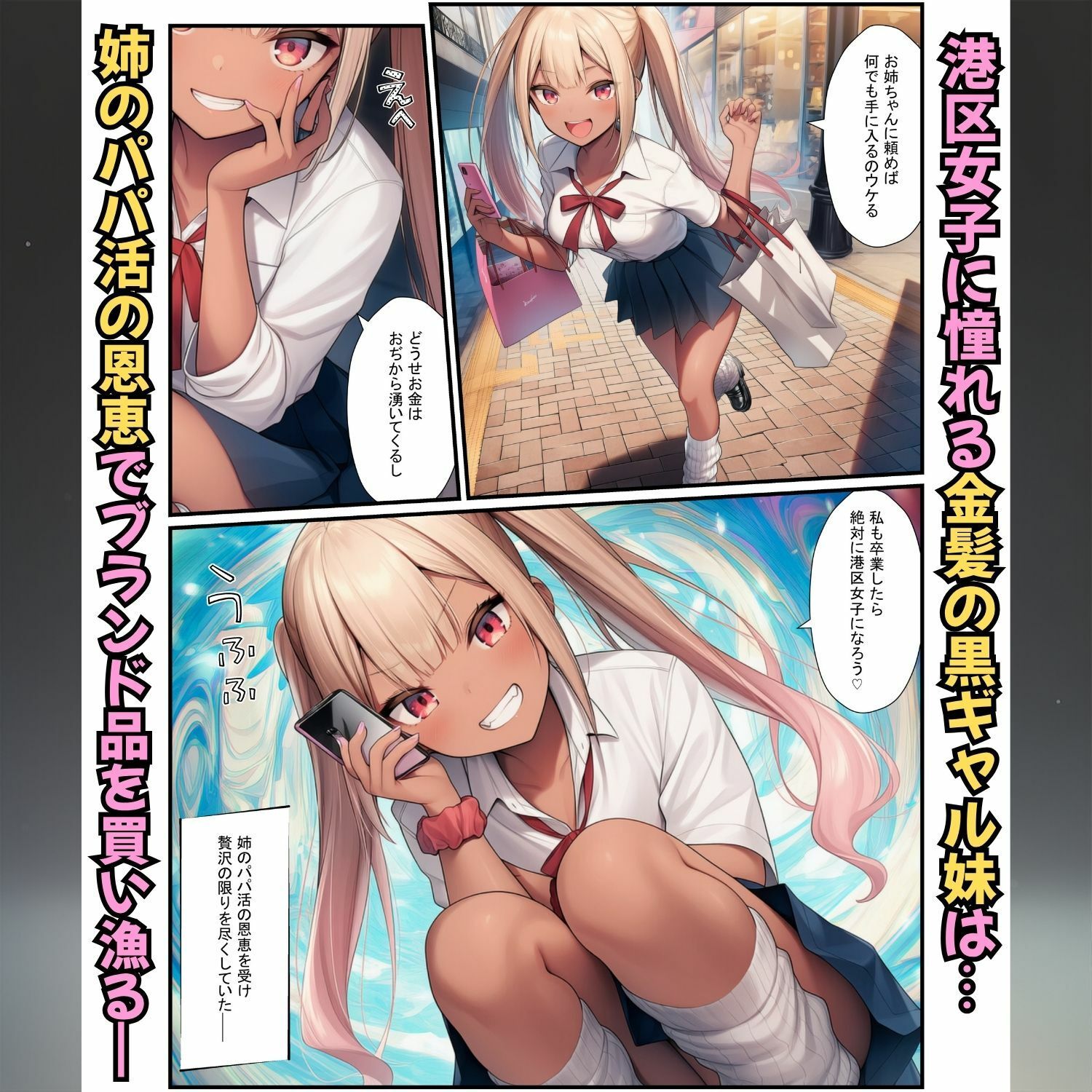 港区女子に濃厚種付け！白ギャル姉と黒ギャル妹がタワマンおぢに屈服してメス堕ち 画像2