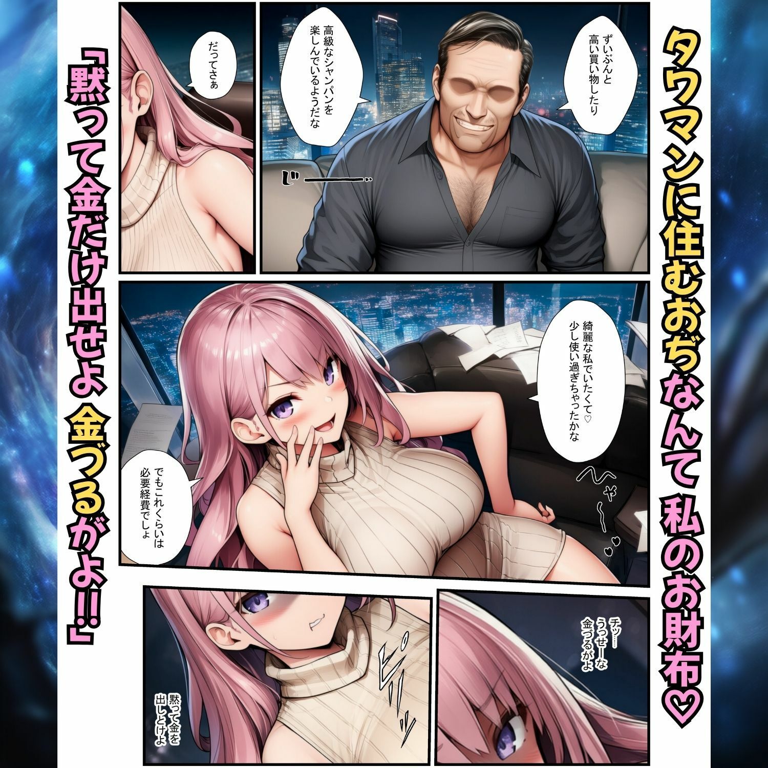 港区女子に濃厚種付け！白ギャル姉と黒ギャル妹がタワマンおぢに屈服してメス堕ち 画像3