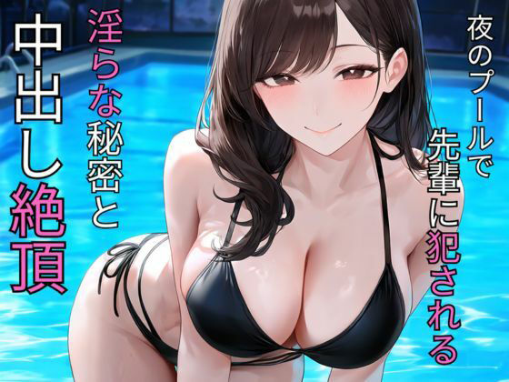 夜のプールで先輩に犯●れる 淫らな秘密と中出し絶頂 画像1