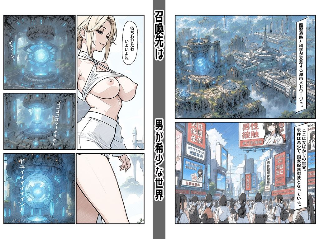 男女比大幅逆転！科学召喚された俺は金髪女所長の適応検査で種馬にされた件 サンプル2