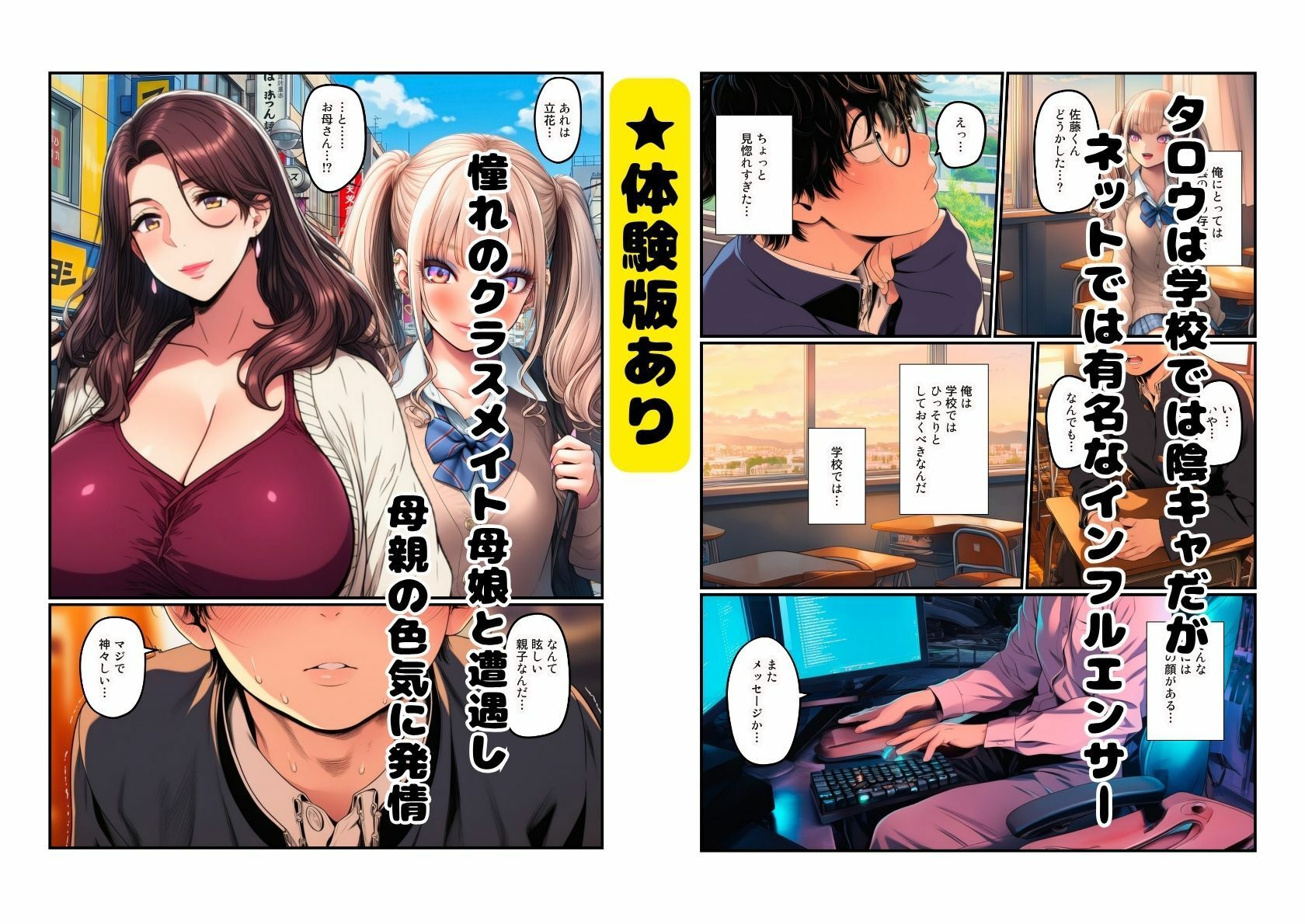 【熟女とJK  母娘丼】陰キャ男子から洗脳調教 画像1