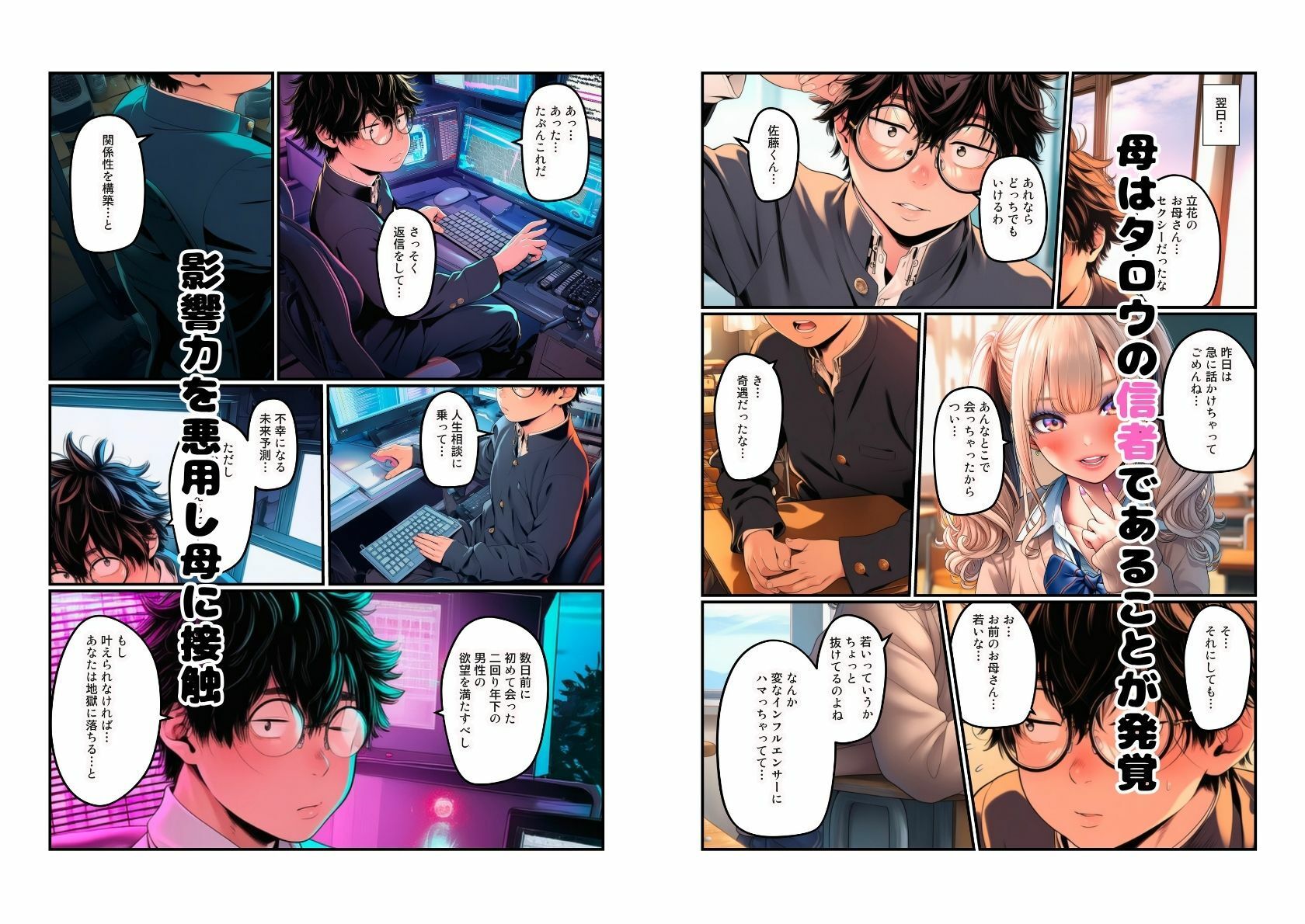 【熟女とJK  母娘丼】陰キャ男子から洗脳調教 画像2