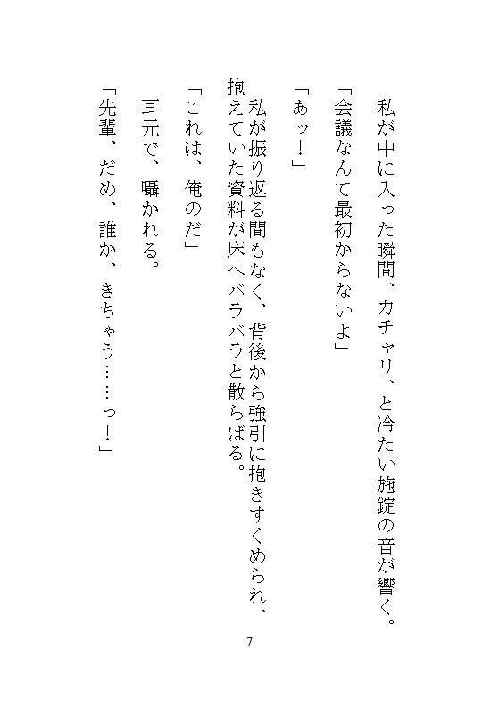 ハイスペ先輩のゲキオモ溺愛で蜜穴調教・後編。オフィスチェアM字拘束と、給湯室のナマ種付けプレスのあと、一生逃げられない檻の中で永久飼育 サンプル4