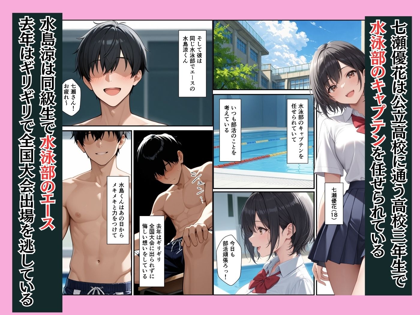 ケガをして落ち込む男子部員が水泳部キャプテンに慰めてもらったら中出しセックスに発展した話 画像1