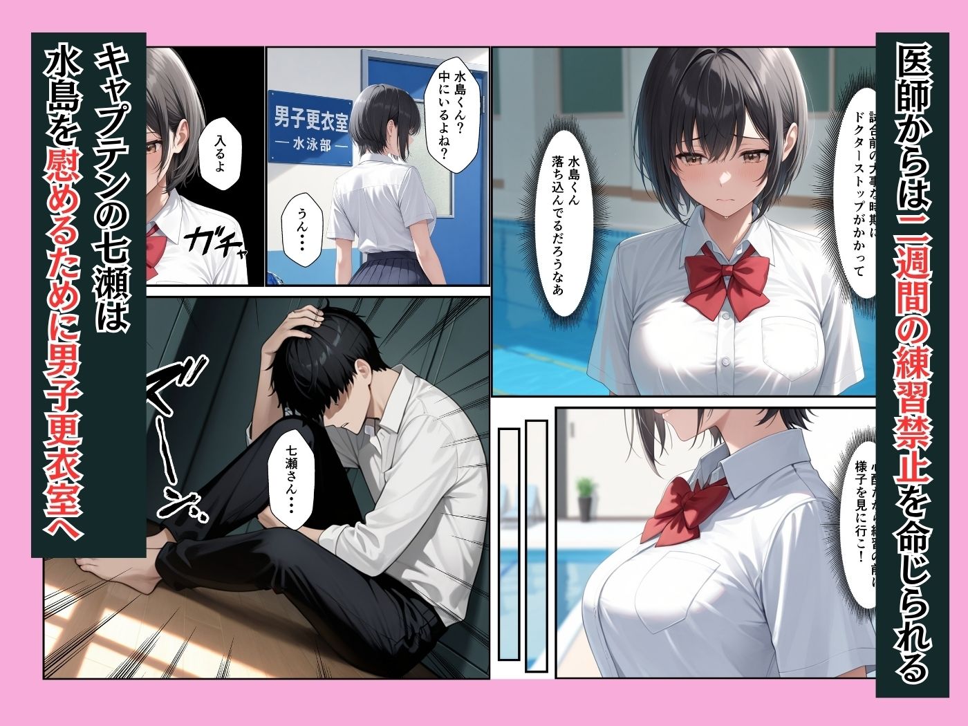 ケガをして落ち込む男子部員が水泳部キャプテンに慰めてもらったら中出しセックスに発展した話 画像3