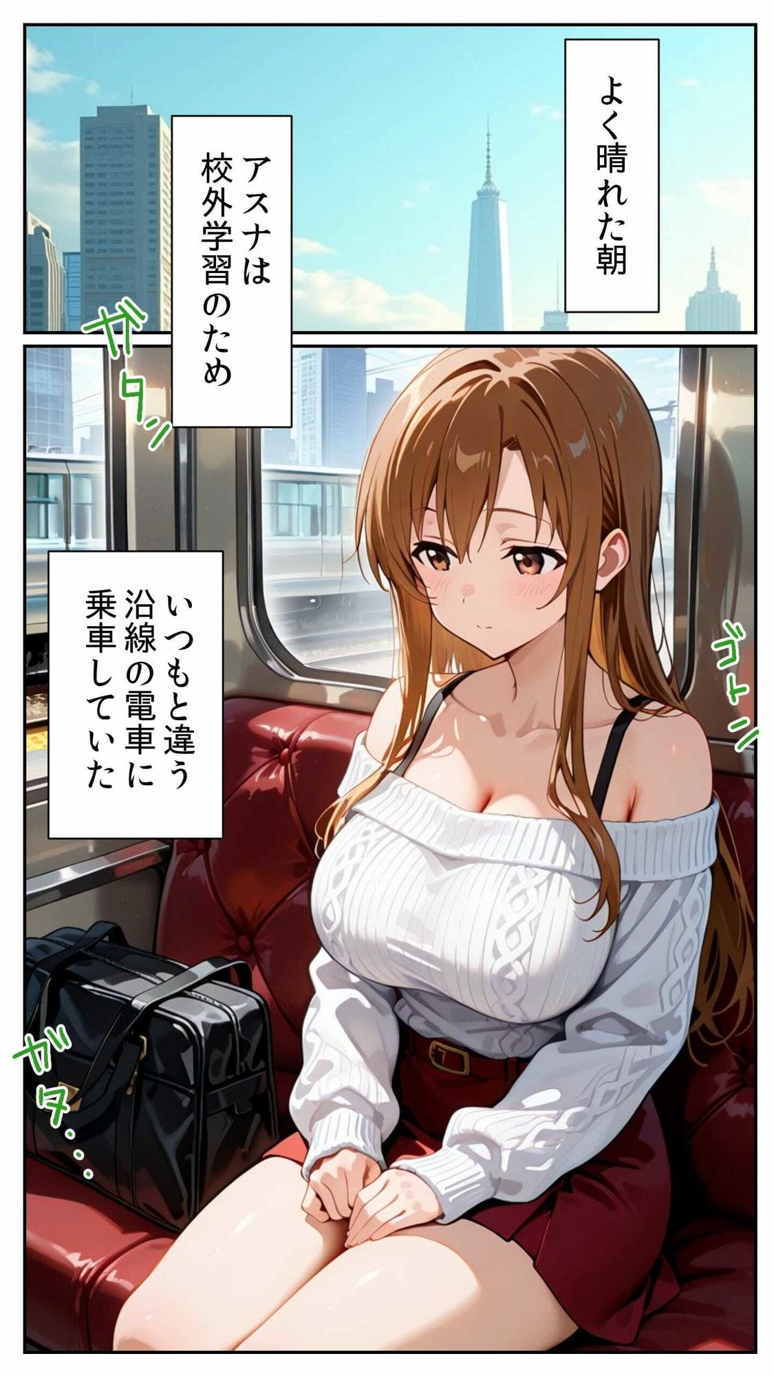 【無料エロ漫画】d_786504 快楽の車両 〜電車内で次々と男を受け入れる、女子大生・アスナの恥辱〜(とろとろ本舗)
