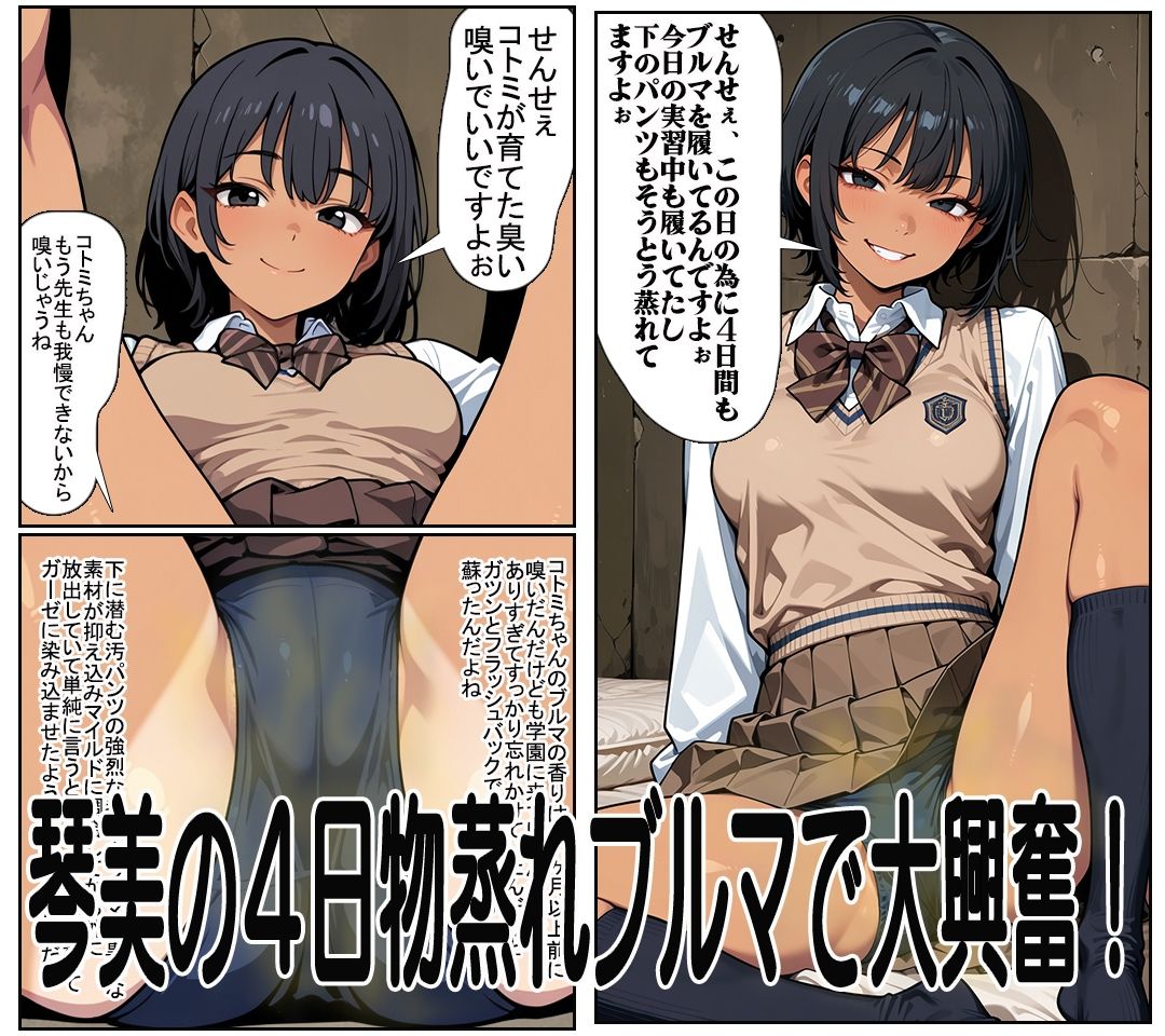 【汚パンツ女学園】第6話ボーイッシュ琴美ちゃんの4日物の蒸れ蒸れブルマの匂いに大興奮の大満足! 画像1