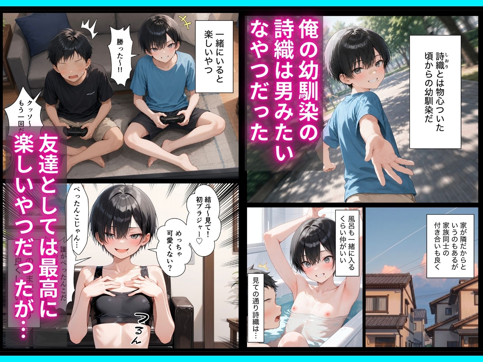 【無料エロ漫画】d_789702 長身ボーイッシュ幼馴染との練習セックスは最高に気持ちいい 前編(令和狸合戦そいやっさ)
