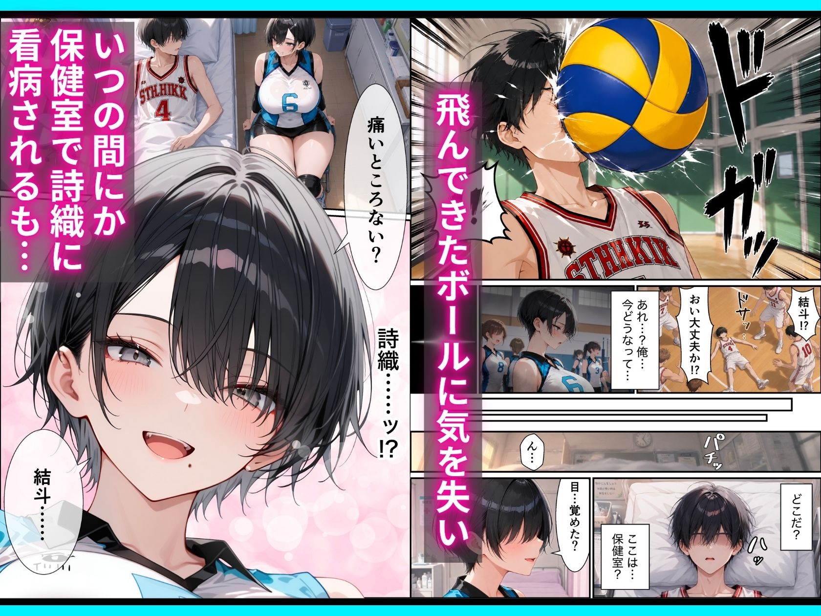 【無料エロ漫画】d_789702 長身ボーイッシュ幼馴染との練習セックスは最高に気持ちいい 前編(令和狸合戦そいやっさ)