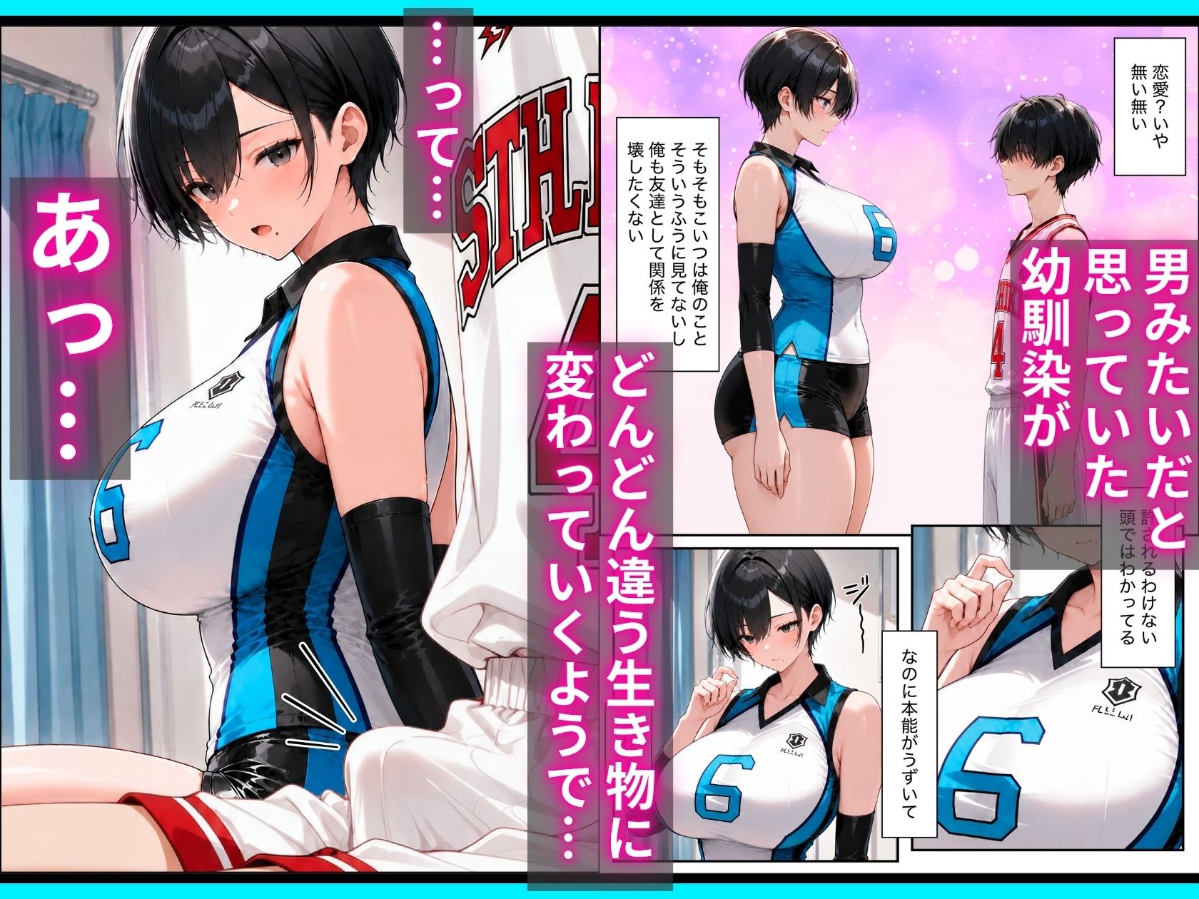【無料エロ漫画】d_789702 長身ボーイッシュ幼馴染との練習セックスは最高に気持ちいい 前編(令和狸合戦そいやっさ)