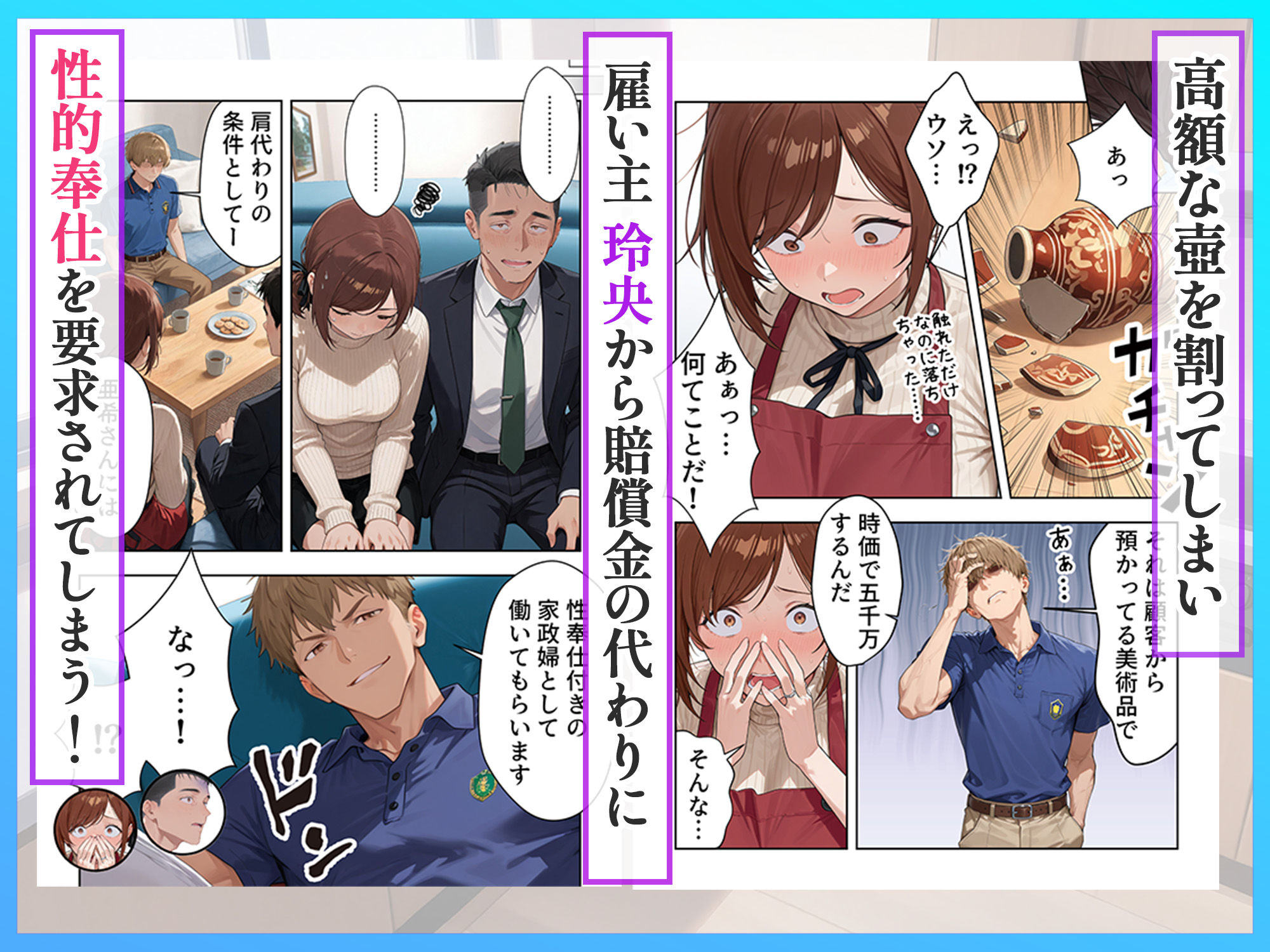 【エロ漫画】家事代行の人妻 寝取られた別れのビデオレター3