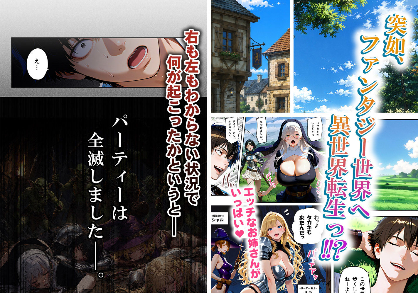 全滅転生 1=媚薬服用痴女戦士達は犯●れて前に進む=