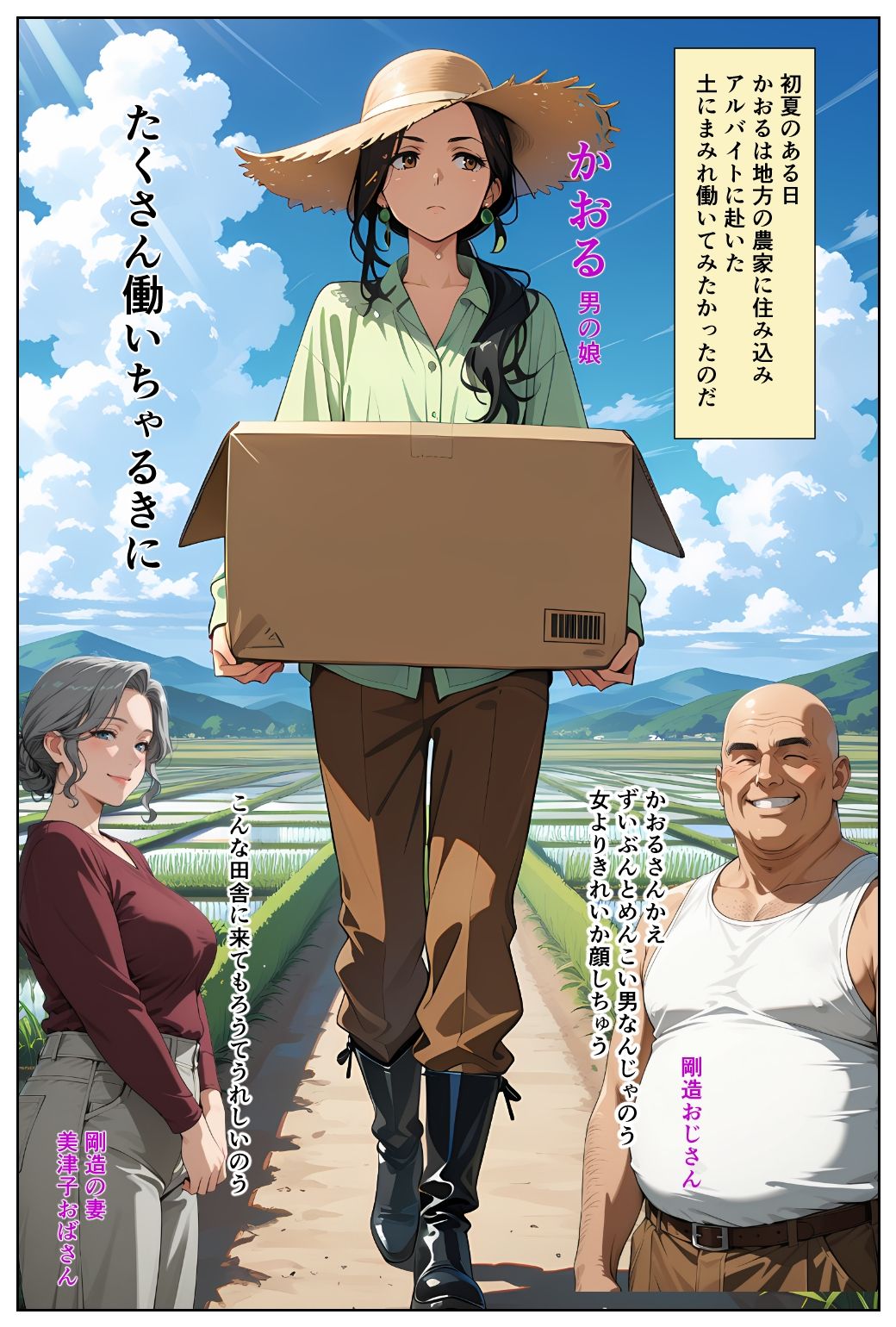 男の娘かおるの赤ふんどしで田舎の変態夫婦に緊縛されるの巻 画像1
