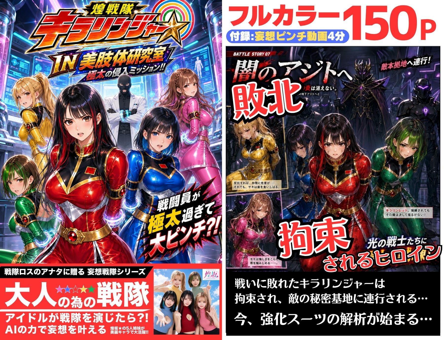 煌戦隊キラリンジャーIN美肢体研究室・極太の侵入ミッション〜敵アジトで拘束された戦隊ヒロインは戦闘員が極太過ぎて大ピンチ？/戦隊ロスのアナタに贈る『大人の為の戦隊』シリーズ〜 画像1