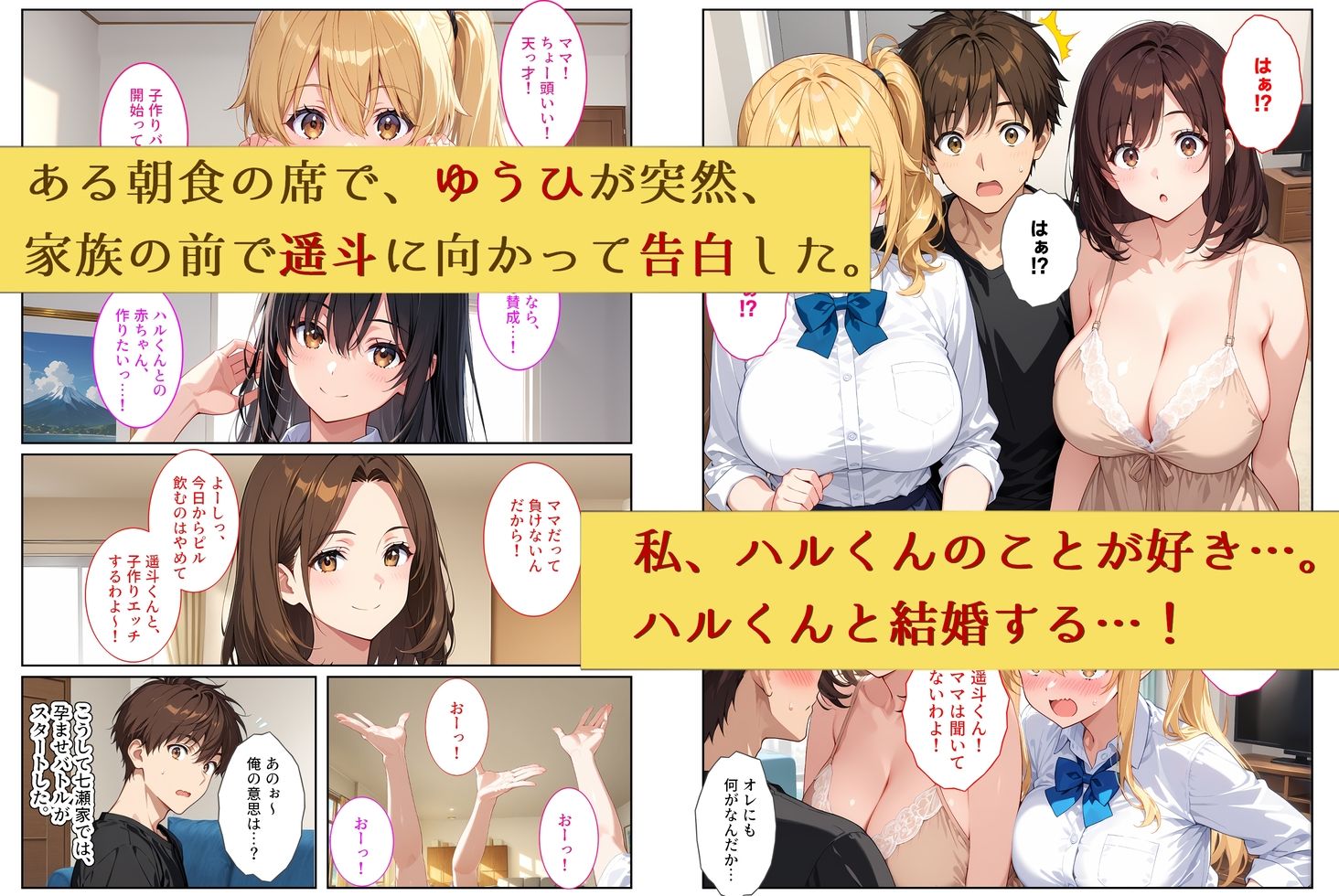 養子になったら爆乳義母と双子義妹に誘惑されて中出しセックスしています！〜孕ませバトル編〜 画像4