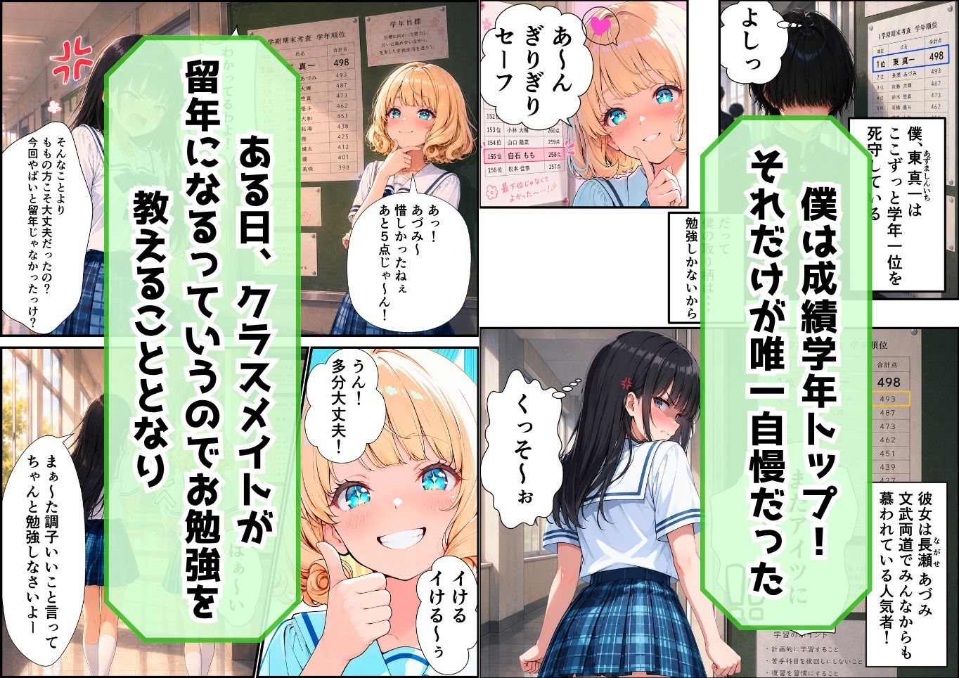 成績トップの陰キャオタクが勝ち気な美人ライバルとあざとビッチに迫られてハーレム展開した話 画像1