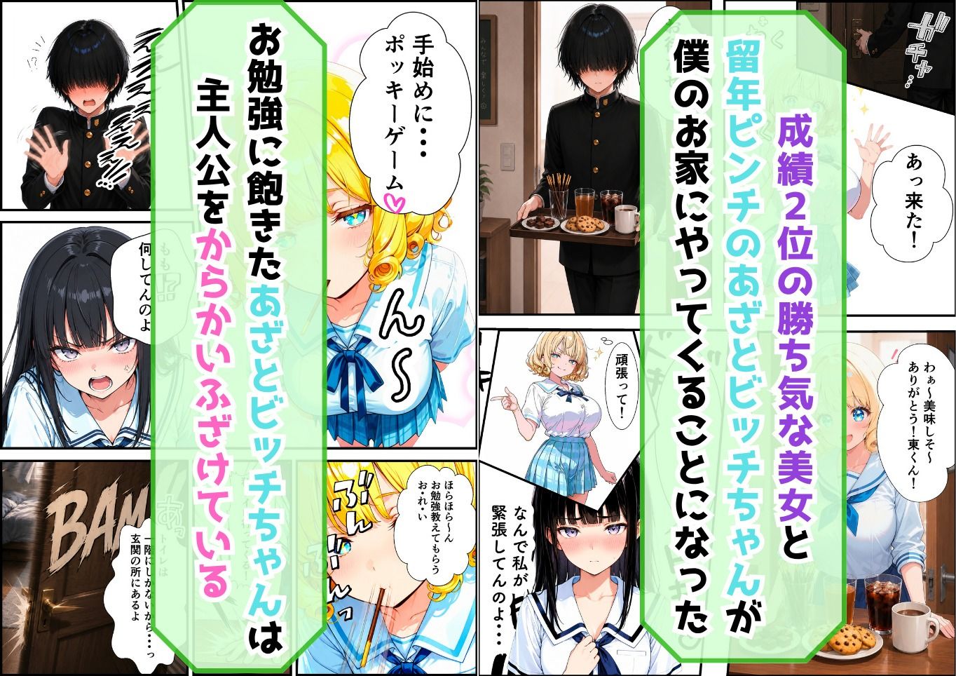 成績トップの陰キャオタクが勝ち気な美人ライバルとあざとビッチに迫られてハーレム展開した話 画像2