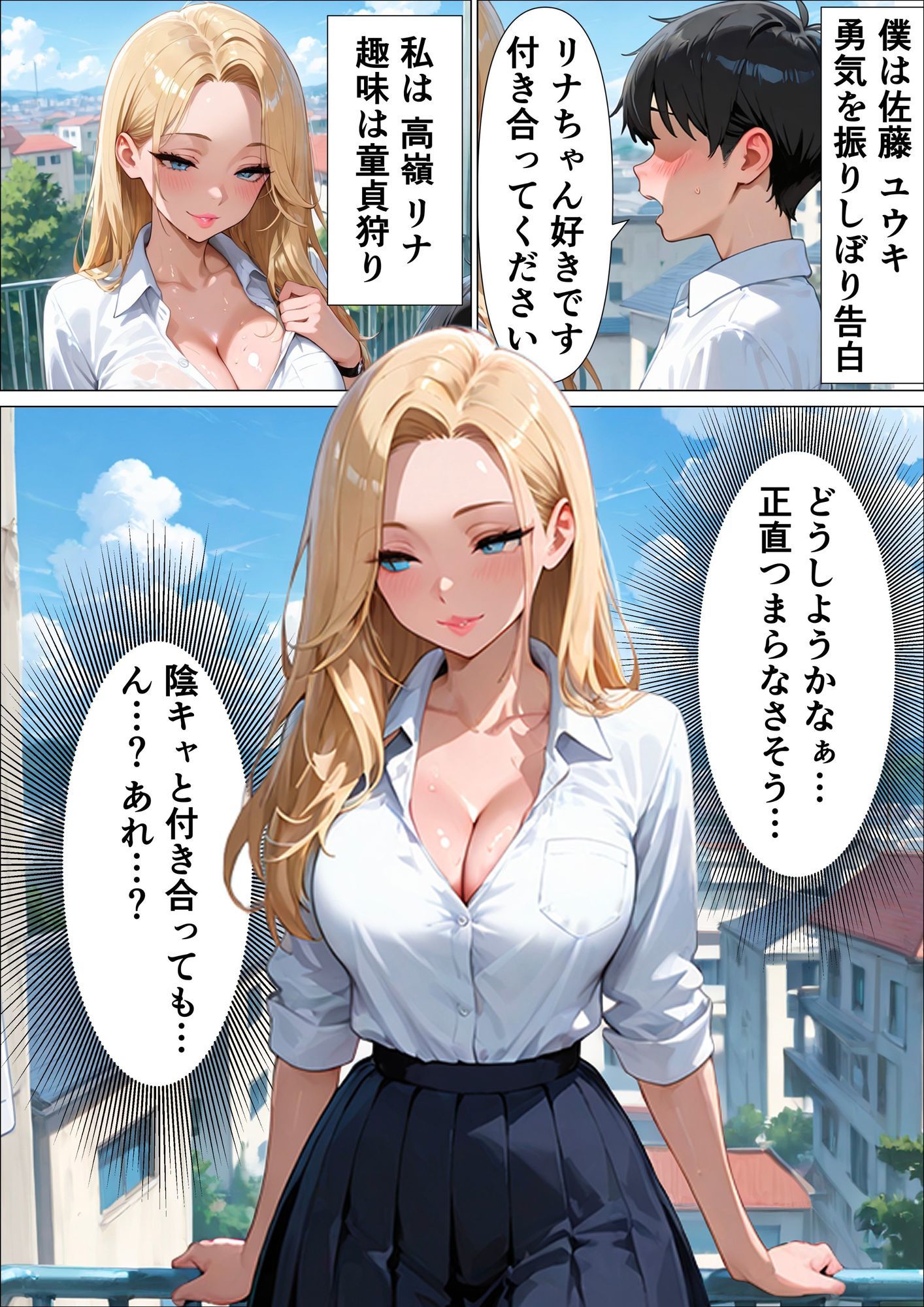 告白してきた優等生がデカチンで逆レ●プしたら気持ち良すぎて童貞チンポに中出しされた話 画像1