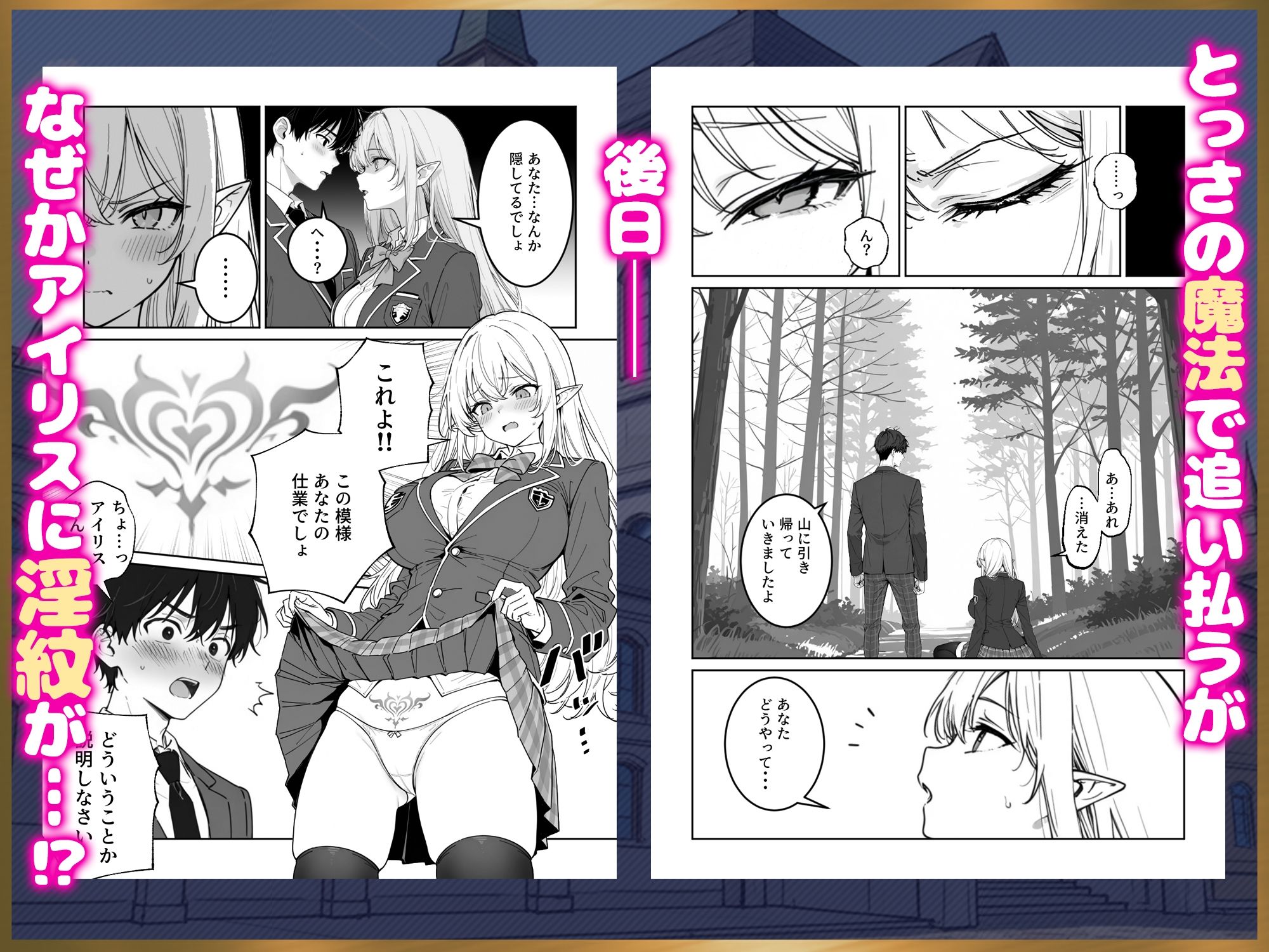 エリートお嬢様エルフが催淫魔法にかかってしまい中出しセックス中毒に!? 画像2