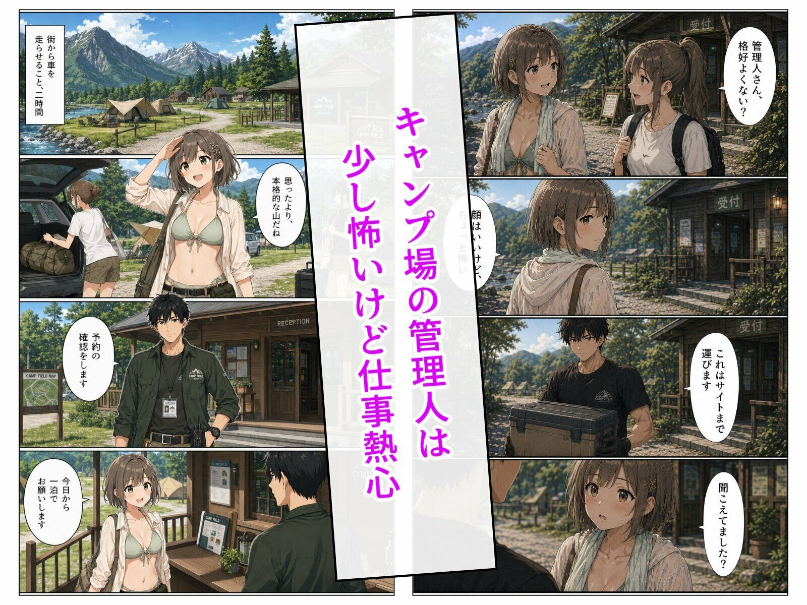 川遊びのあと、管理人さんと。2