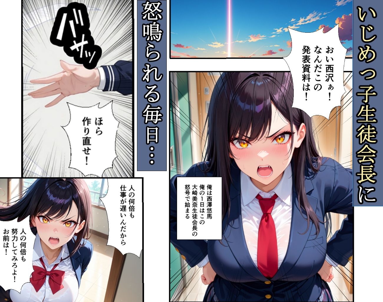 【エロ漫画】いじめっ子生徒会長 復讐NTR調教 〜弱みを握られて言いなりに〜1