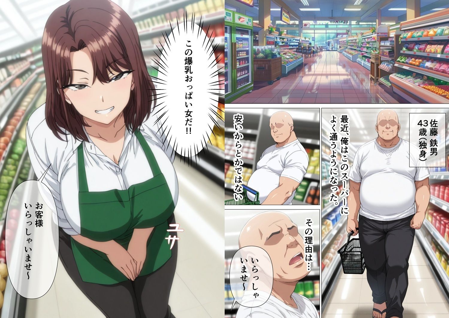 スーパーで働いているデカパイ子持ちママ店員を時間停止で孕ませセックスする話 画像1