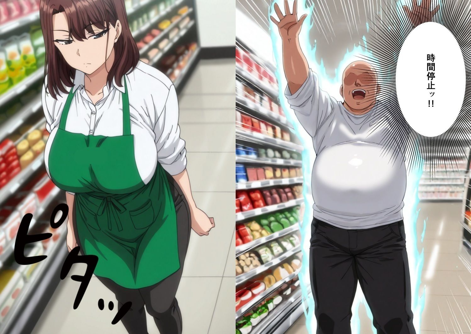 スーパーで働いているデカパイ子持ちママ店員を時間停止で孕ませセックスする話 画像3