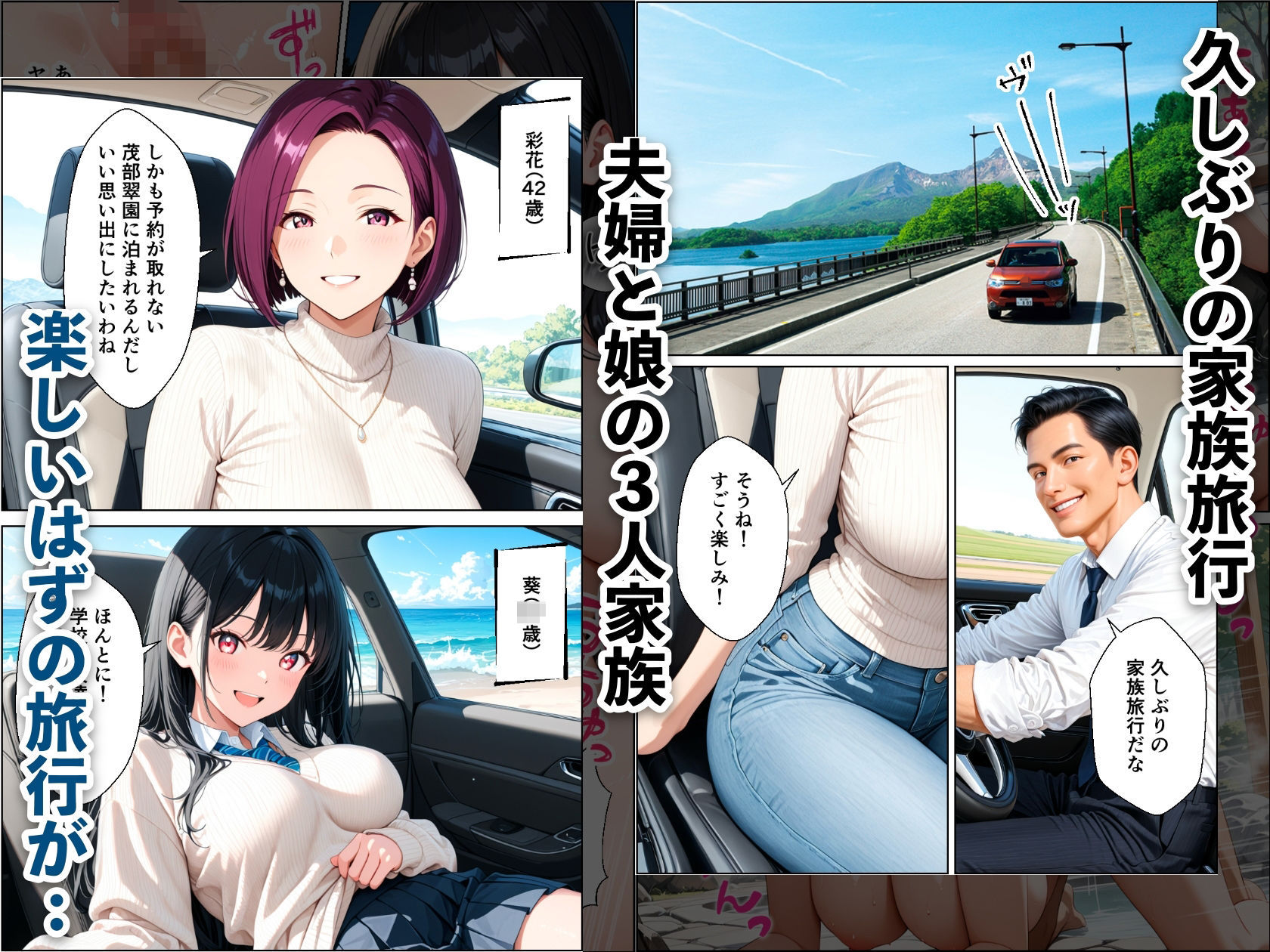 【エロ漫画】孕ませ温泉 〜元セフレの人妻と娘を堕とす温泉旅行〜1