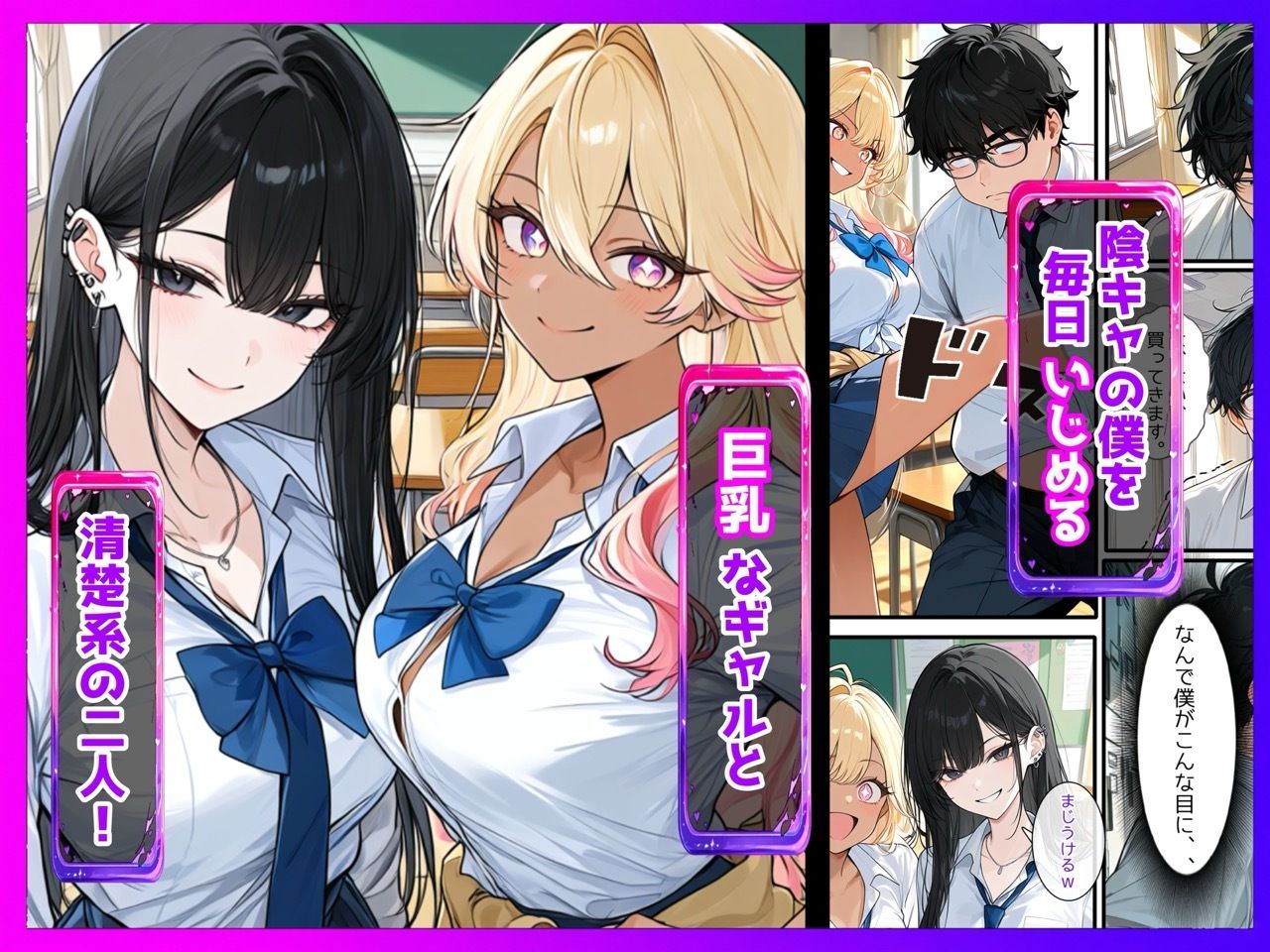 【陰キャ逆転】記憶操作アプリでいじめっ子の巨乳ギャルと清楚系を完堕ちわからせする話 画像1