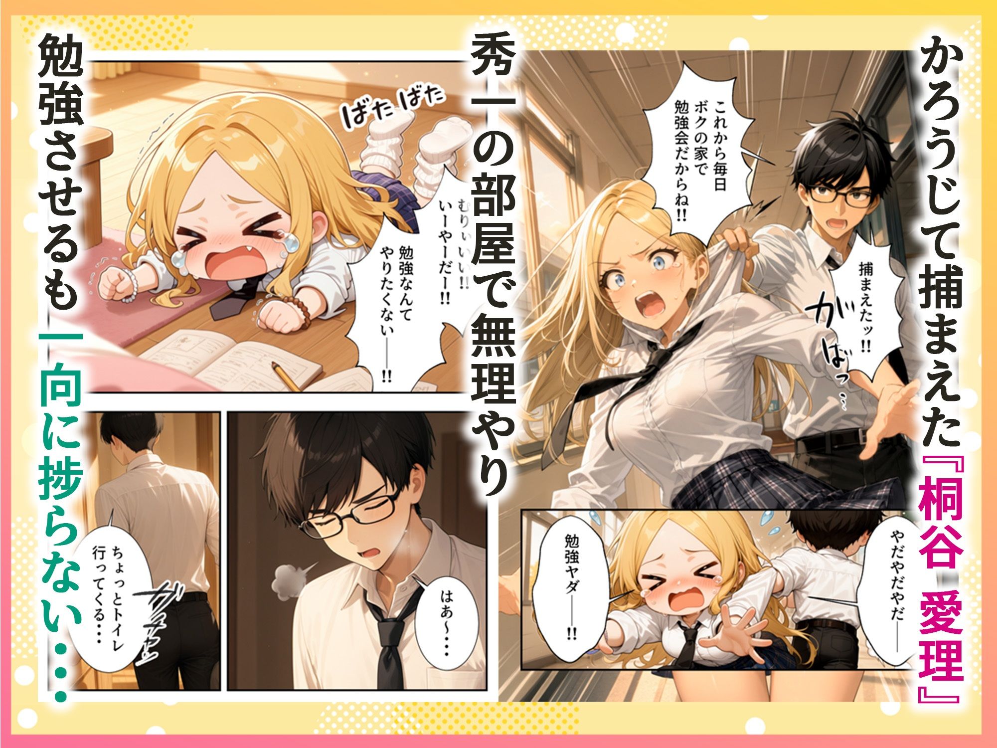 勉強嫌いな1軍ギャル達とデカチンがり勉くん 画像2