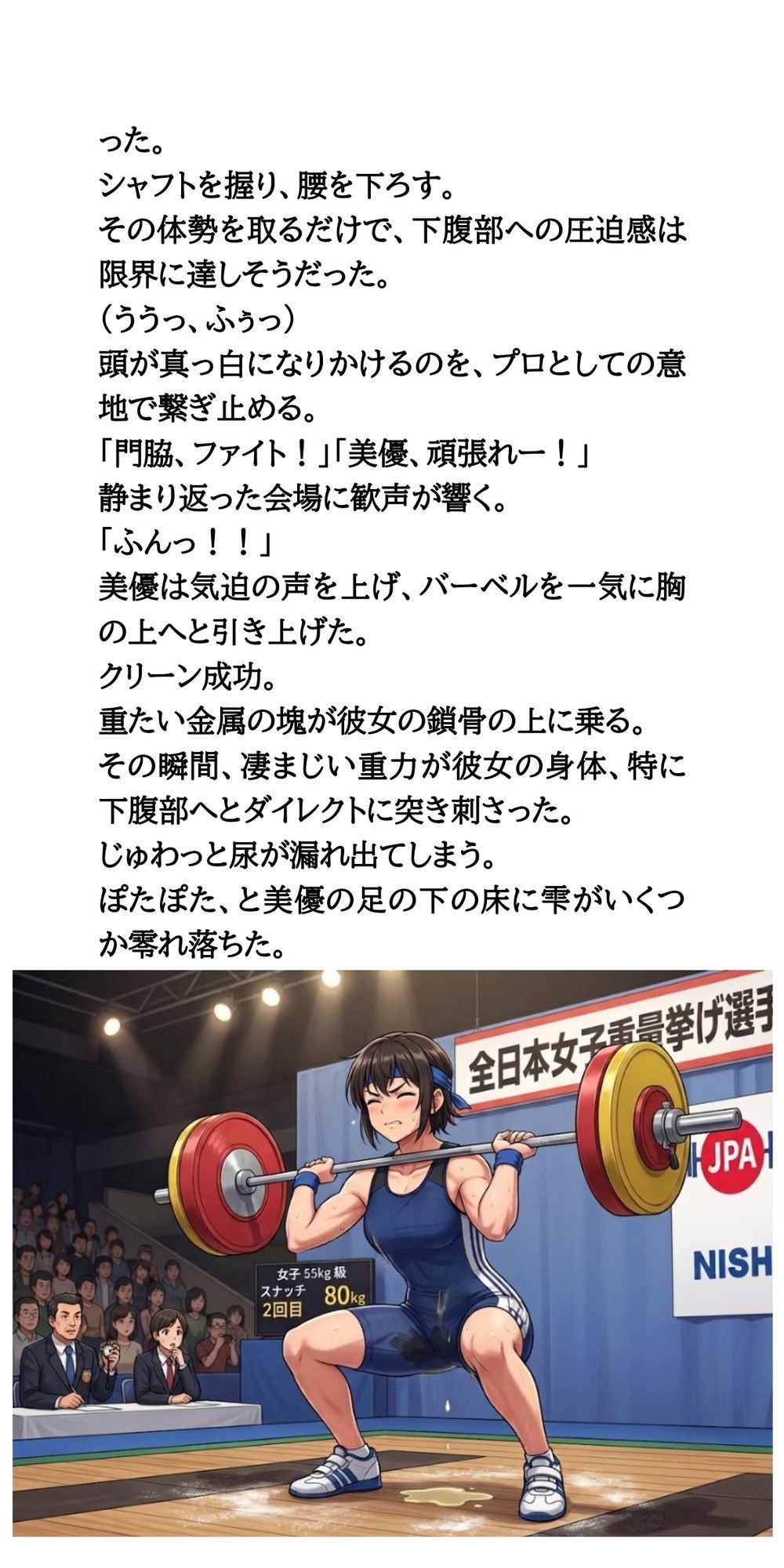 【悲報】美しすぎる重量挙げ美少女、インターハイ決勝で盛大にお漏らししてしまう 画像7