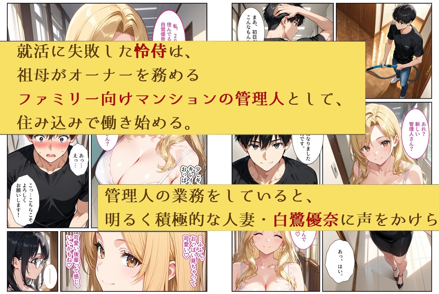 ファミリー向けマンションの管理人になったら欲求不満の人妻たちと秘密のセフレになりました! 1枚目