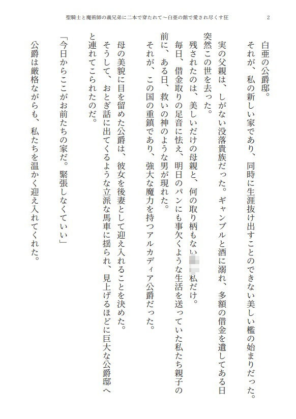【3P・二本挿し】聖騎士と魔術師の義兄弟に二本で穿たれて〜白亜の館で愛され尽くす狂愛監禁性活 サンプル1