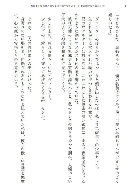 【3P・二本挿し】聖騎士と魔術師の義兄弟に二本で穿たれて〜白亜の館で愛され尽くす狂愛監禁性活 サンプル3