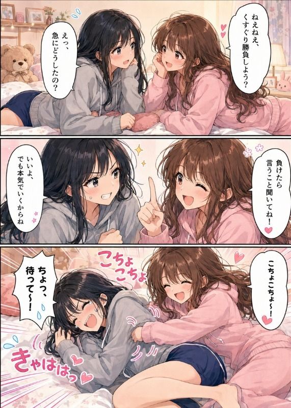 くすぐりあいっこ レズの親友に我慢ゲームの敗者は拘束されて・・・ 画像8