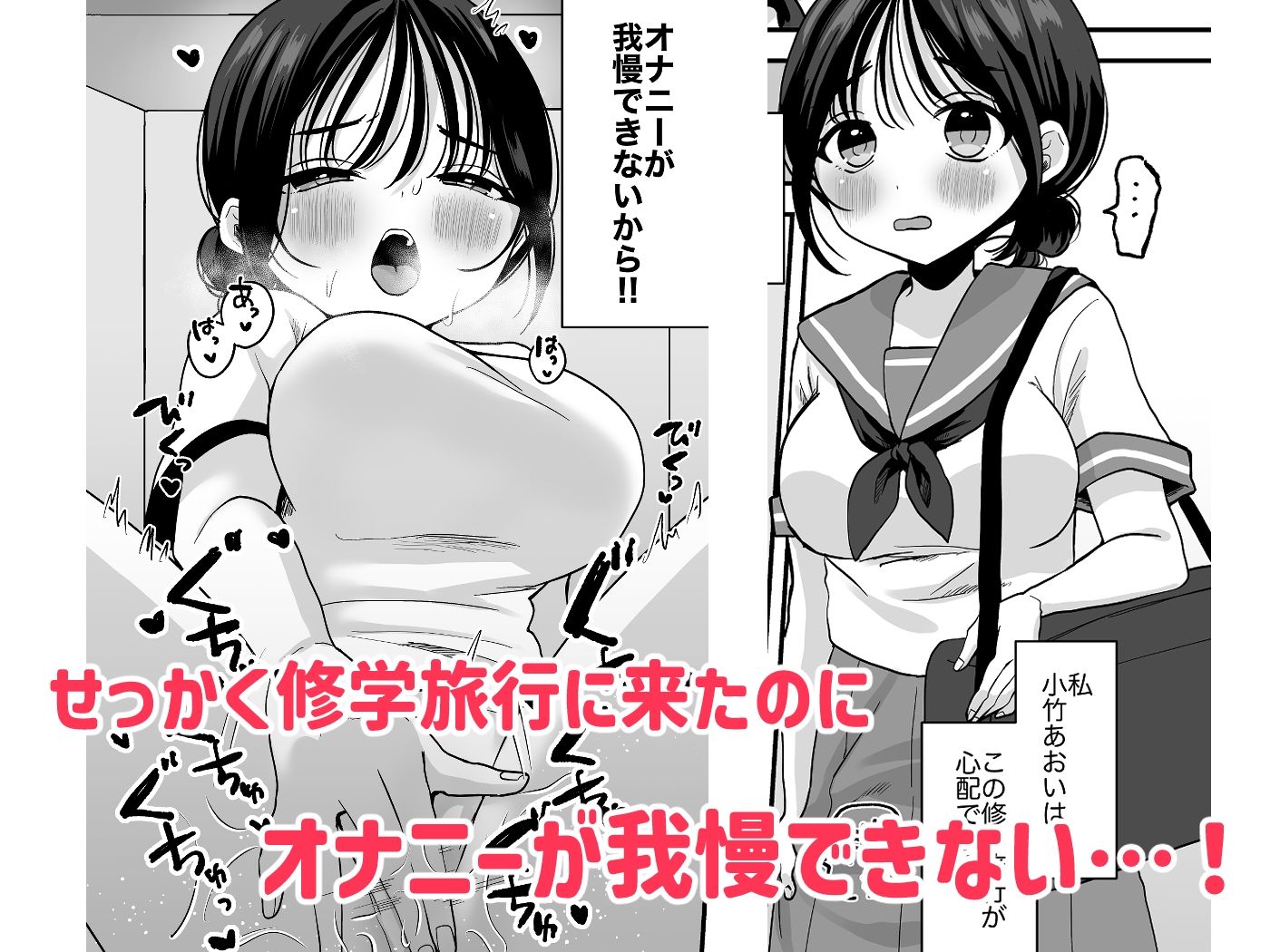 オナニーが我慢できない女の子と修学旅行えっち 画像1
