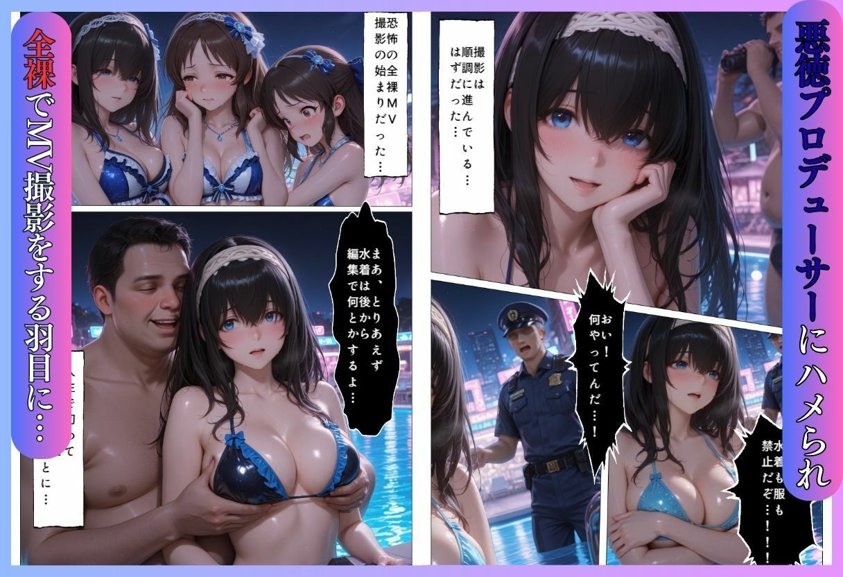 ヌーディストプールでアイドルがプロデューサーに犯●れる 画像2