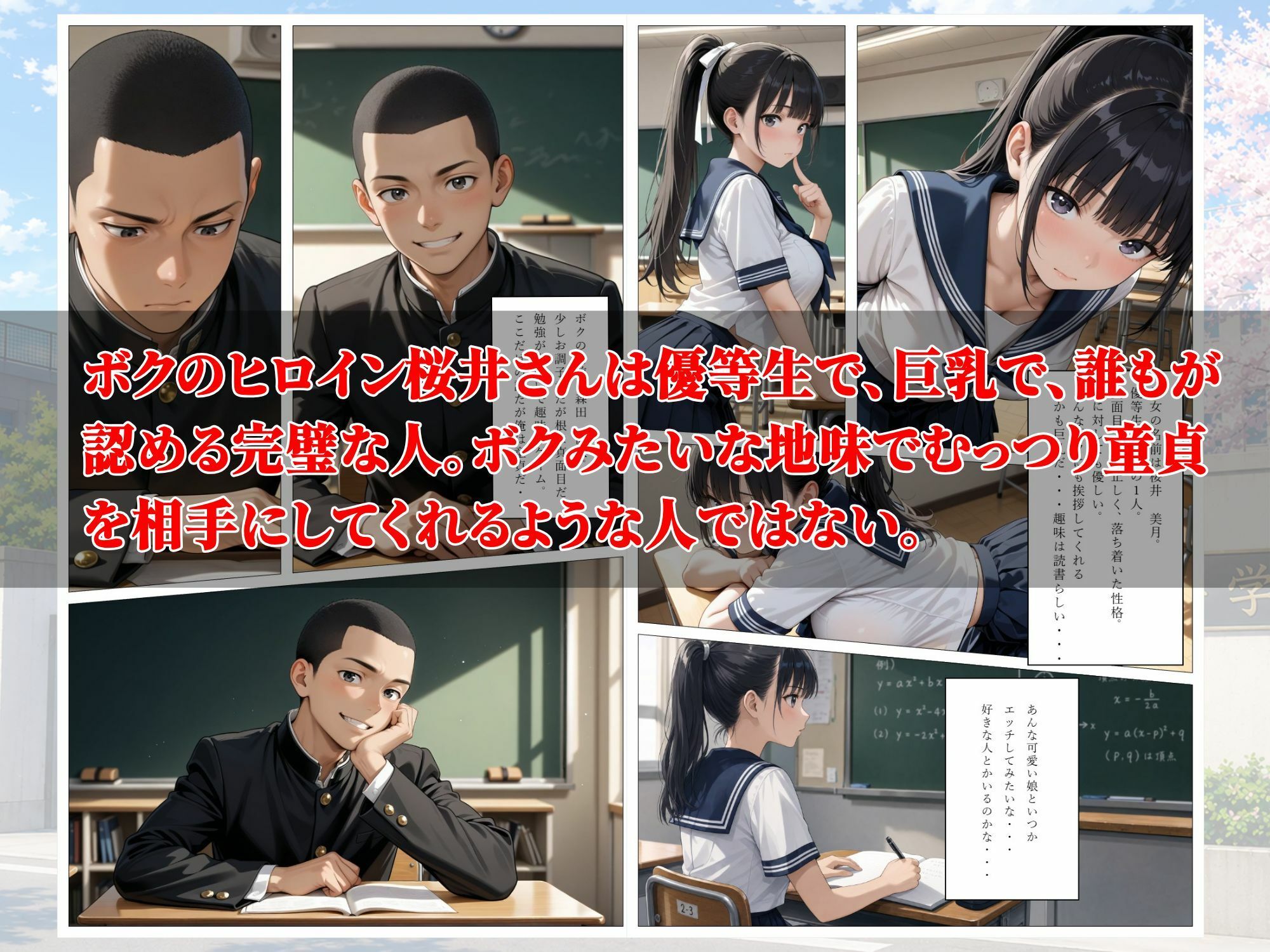 【エロ漫画】童貞のボクが大好きな優等生ヒロインを目の前で校長に弱みを握られNTRされた話2