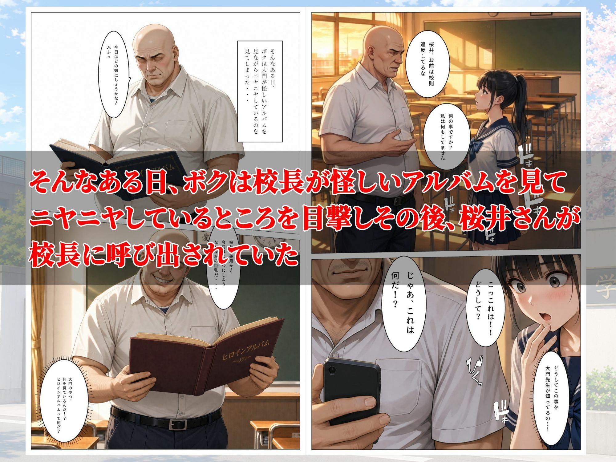 【エロ漫画】童貞のボクが大好きな優等生ヒロインを目の前で校長に弱みを握られNTRされた話3