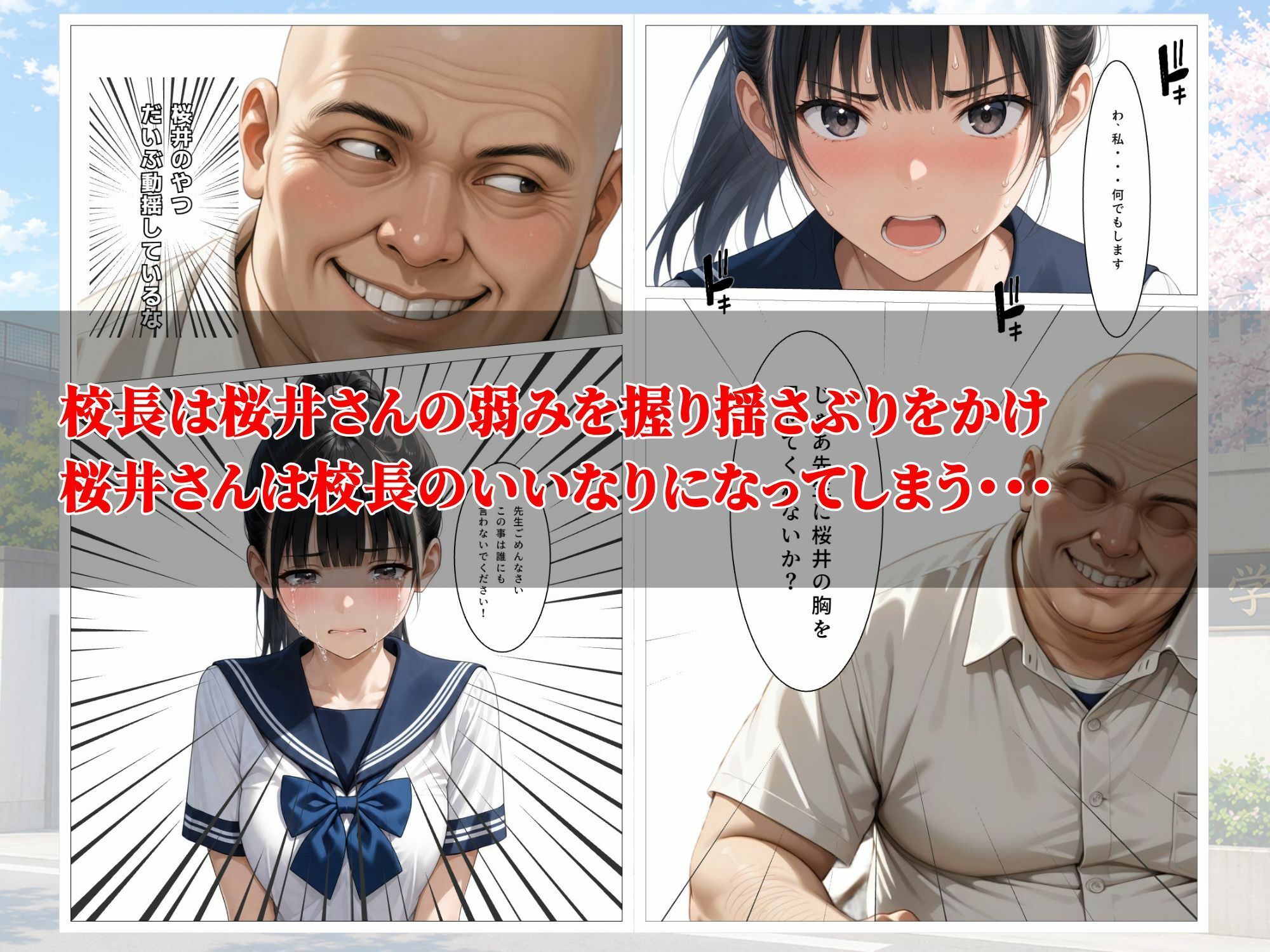 【エロ漫画】童貞のボクが大好きな優等生ヒロインを目の前で校長に弱みを握られNTRされた話4