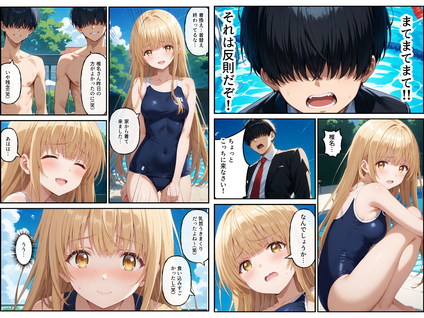【無料エロ漫画】d_811547 昭和教師法案で無双するおれ2〜水泳補修で変わり果てた天使さまの成れの果て〜(羞恥露出研究所)
