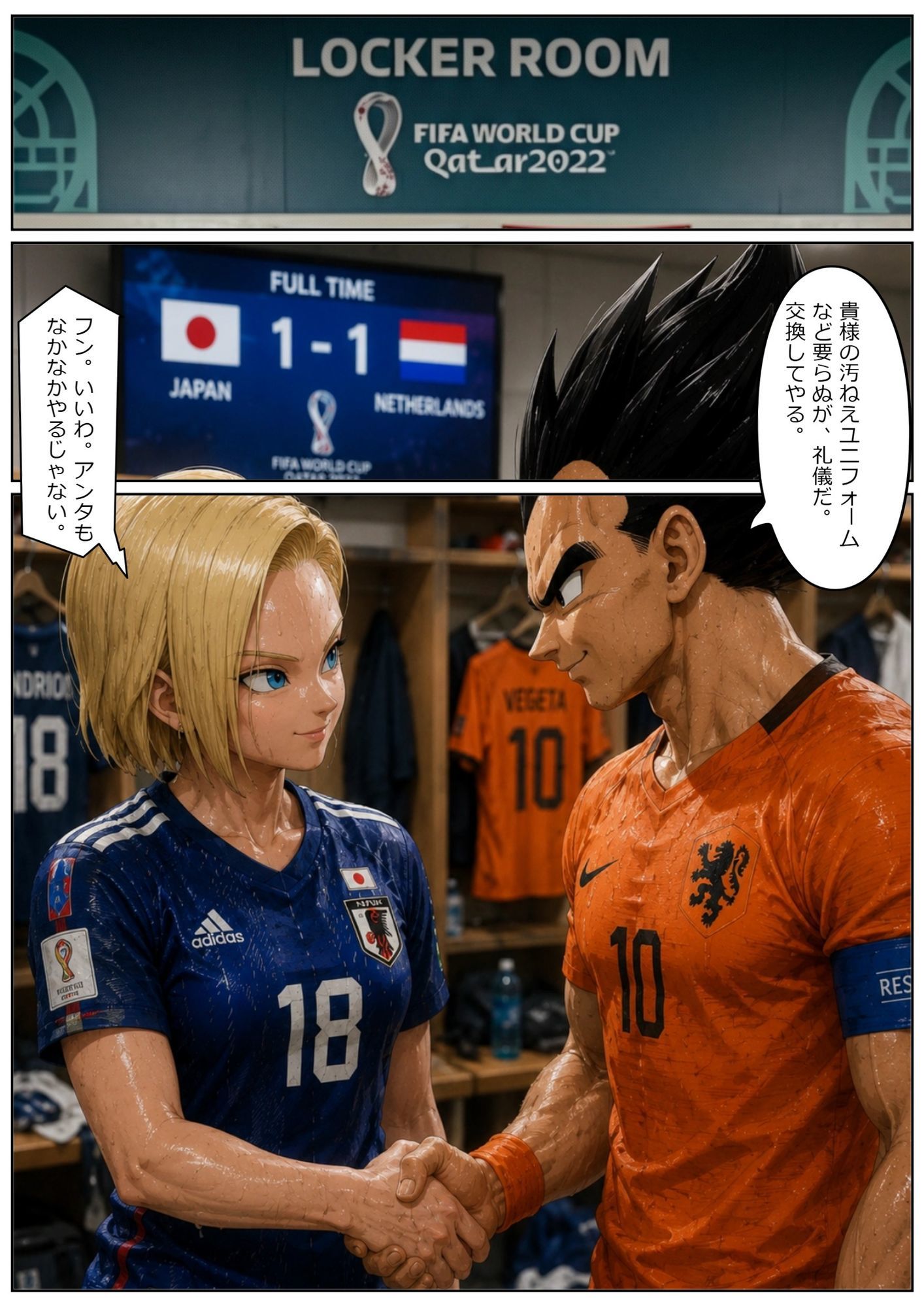 【総集編120枚超】18号×ベジータ 禁断ロッカールーム 1〜3完全収録 プライドを賭けた汗だく即ハメ 画像3